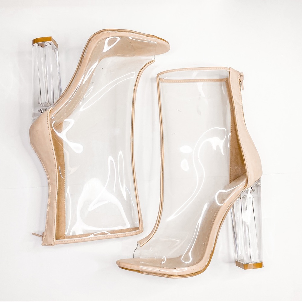 Shoe Republic La Open Toe Clear Booties